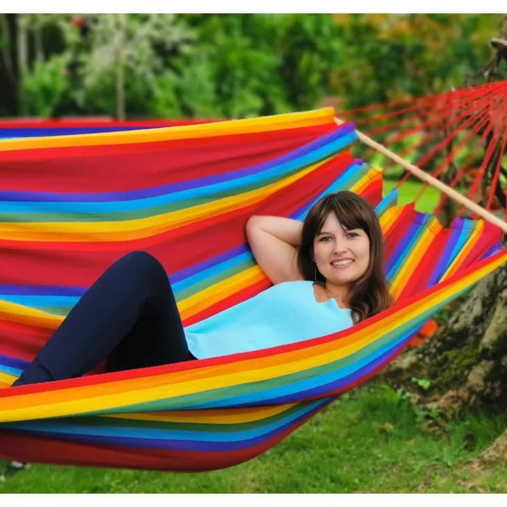 Hamac coloris multicolore Fortaleza en polypropylène Jobek Hamac GraphiK - 300 x 140 cm