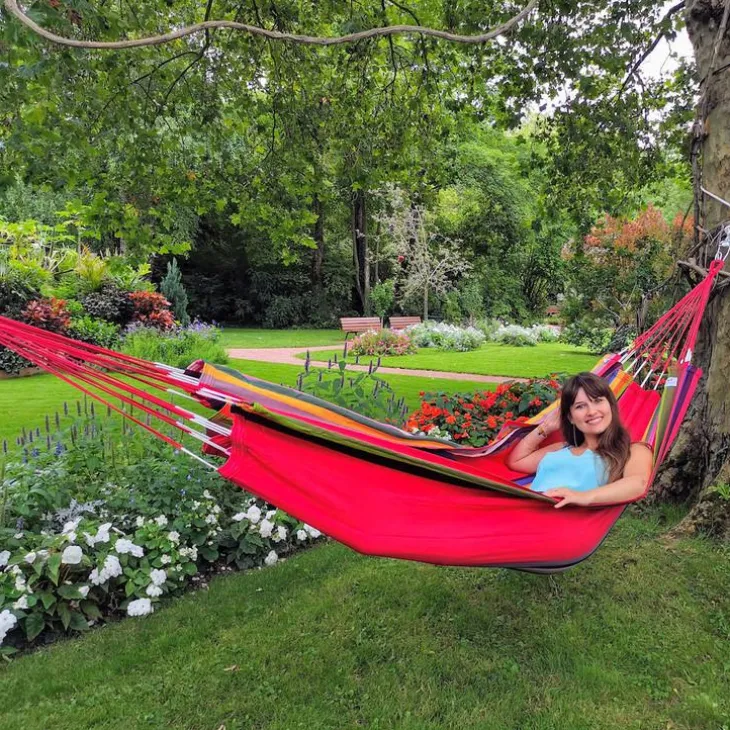 Hamac coloris multicolore Ara Macao en polypropylène Jobek Hamac Kocon - 340 x 140 cm