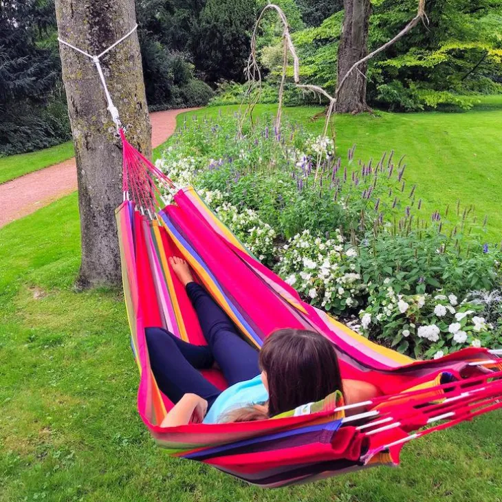 Hamac coloris multicolore Ara Macao en polypropylène Jobek Hamac Kocon - 340 x 140 cm