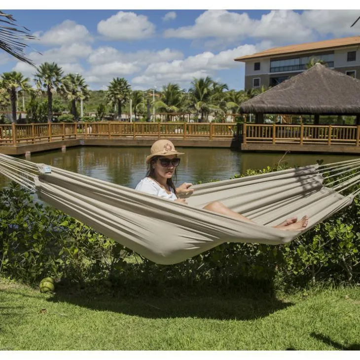 Hamac coloris taupe en polypropylène Jobek Hamac Kocon - 300 x 140 cm