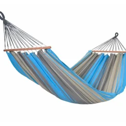 Hamac coloris turquoise anthracite certifié FSC® Jobek Hamac Graphik - 300 x 140 cm