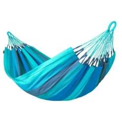 Hamac simple en coton bio bleu La Siesta Modesta Lagoon - 300 x 140 cm
