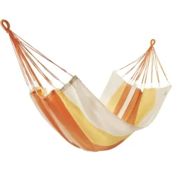 Hamac traditionnel en polypropylène jaune safran Jobek Kocon - 300 x 140 cm