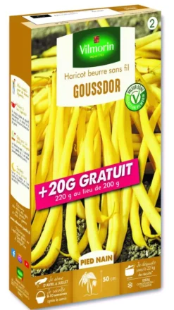 Haricot Beurre sans fil Goussdor Vilmorin - graines à semer