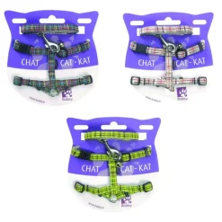 Harnais + laisse pour chat Kilt marron