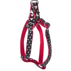 Harnais baudrier Pois pour chien coloris noir - S