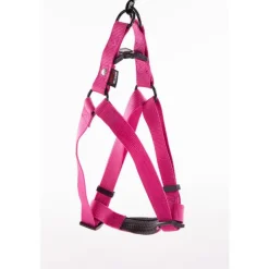 Harnais baudrier réglable rose pour chien - 2,5x70/90 cm