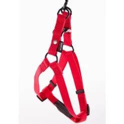 Harnais baudrier réglable rouge pour chien - 2,5x70/90 cm