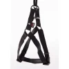 Harnais baudrier réglable noir pour chien - 2,5x70/90 cm