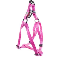 Harnais baudrier réglable rose pour chien - 1x25/35 cm