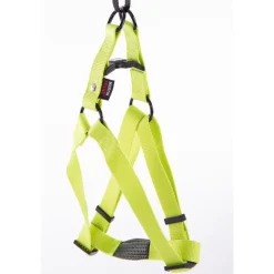 Harnais baudrier réglable vert citron pour chien - 4x90/110 cm