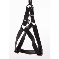 Harnais baudrier réglable noir pour chien - 4x90/110 cm