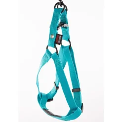 Harnais baudrier réglable turquoise pour chien - 2,5x70/90 cm