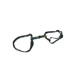 Harnais chat bleu à motif 10 mm - 35/50 cm