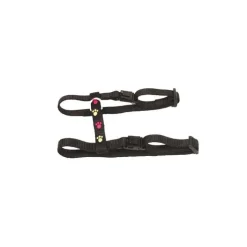 Harnais chat noir à motif 10 mm - 25/35 cm