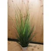 Herbe artificielle en pot blanc 100x30x14,5 cm