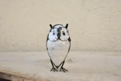 Hibou blanc en métal recyclé Chouette & Co