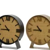 Horloge à poser coloris marron en métal - Ø 15 cm