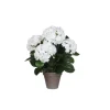 Hortensia blanc fleur artificielle en pot Stan gris H 45 x Ø 45 cm cm