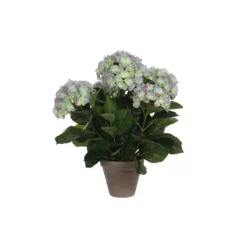 Hortensia violet fleur artificielle en pot gris H 45 x Ø 45 cm cm