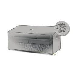 Housse canapé 2 places opaque de coloris anthracite en polyester