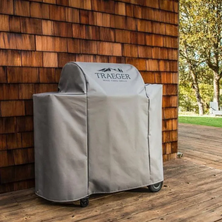 Housse pour barbecue grise adaptée au Traeger IronWood 650 - 115 x 68 x 122 cm