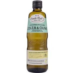 Huile de colza et d’olive bio en bouteille de 500 ml