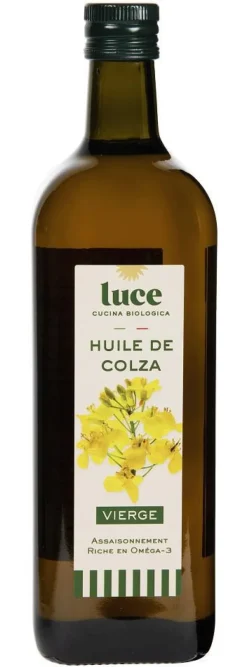 Huile de colza vierge bio en bouteille de verre Luce - 1 L