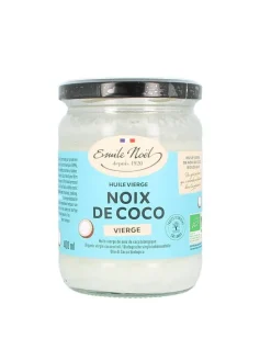 Huile vierge de coco bio en pot de verre Émile Noël - 400 ml