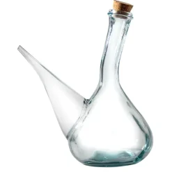 Huilier Porron avec bouchon en liège coloris transparent en verre recyclé - 1 L
