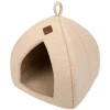 Igloo pour chat écru Wouapy Teddy petit modèle - 35 x 35 x 38 cm
