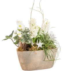 Jacinthe et hellébore en pagode or