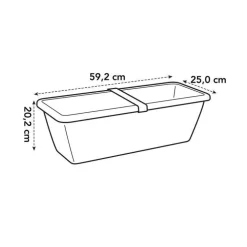 Jardinière Barcelona XL L25 x h20,2 x p59,2 cm anthracite