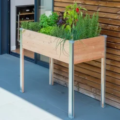 Jardinière en bois sur pieds Mon Petit Potager gamme Design grand modèle - 100 x 45 x 80 cm