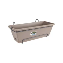 Jardinière en polypropylène taupe Elho Barcelona - 49,5 x 27,5 x 18,5 cm