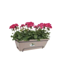 Jardinière en polypropylène taupe Elho Barcelona - 49,5 x 27,5 x 18,5 cm