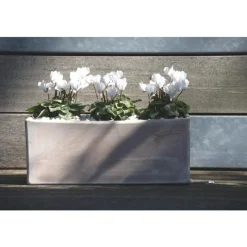 Jardinière haute en terre claire 52x20x25 cm