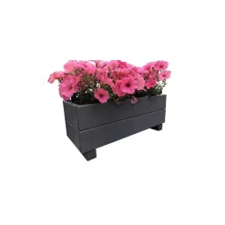 Jardinière Moline en mélèze cérusé gris 60 x 22 x H 20 cm