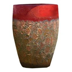 Jarre en grès émaillé rouge Decolines Leon - Ø 59 x H 68 cm