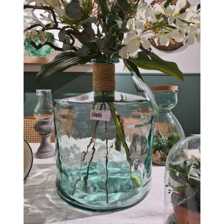 Jarron corde coloris transparent en verre recyclé - Ø 21 cm