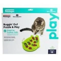 Jeu d'intelligence pour chat coloris vert Nina Ottosson Buggin'out - 37 x 24,5 x 3,2 cm