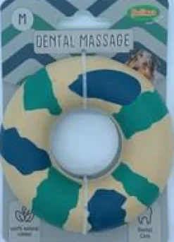 Jouet à mâcher pour chien bagel anneau en caoutchouc naturel coloris bleu Bubimex – Ø 9,5 cm (taille M)