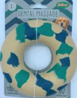 Jouet à mâcher pour chien bagel anneau en caoutchouc naturel coloris bleu Bubimex – Ø 12,5 cm (taille L)