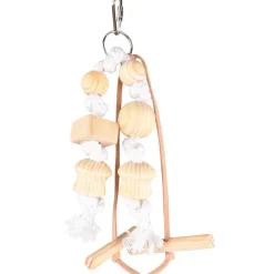 Jouet oiseau batonnets coloris bois en corde naturelle - 22 cm