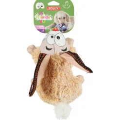 Jouet peluche sonore lapin beige 25,5x16x11 cm