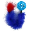 Jouet pour chat balle et queue boa coloris bleu Wouapy - Ø 4,8 cm