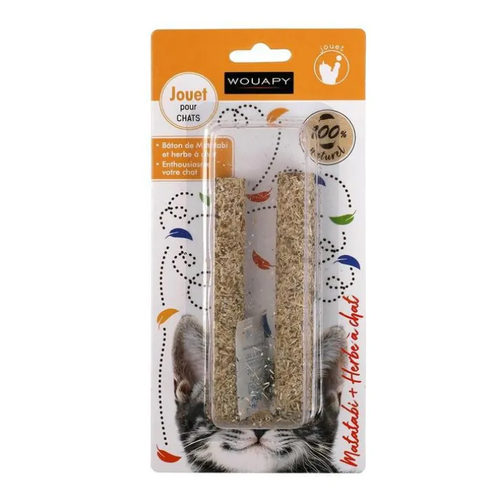 Jouet pour chat beige Bâton de Matatabi Wouapy
