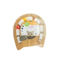 Jouet pour chat coloris beige Wouapy Cabeza aire de jeux avec griffoir – 36 x 4,5 x 34 cm
