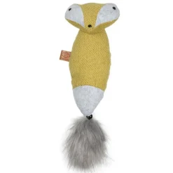 Jouet pour chat de grande taille coloris jaune raton laveur cuddle D&D Home - 40 x 11 x 10 cm