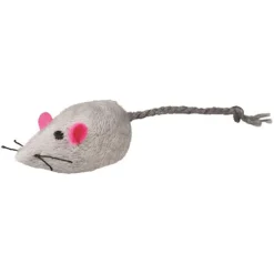 Jouet pour chat en peluche coloris gris souris cloche Trixie - 5 cm